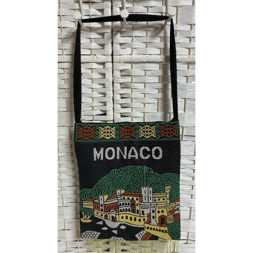 Vintage‎ 1970s Monaco Beaded Souvenir Handbag